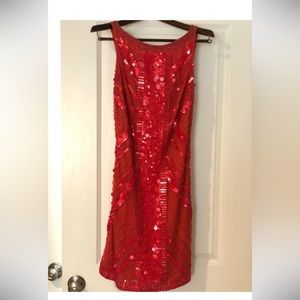 Theia red sequin dress